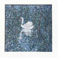 Such Stunning Detail On This Swan From Commonorgardenembroidery Don T Forget The Britishstitchers Autumn Challenge Starts On Starry Night Art Artwork