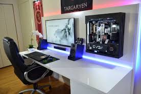40 4k Skylake Battle Station Gaming Desk Setup Computer Desks For Home Desk Setup