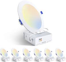 Then the trim is the part that we see. Foxlux Recessed Lighting 6 Inch 12 W 5 Cct Selectable Led Recessed Ceiling Light Ultra Thin Dimmable Downlight With J Box 2700k 3000k 3500k 4000k 5000k 5 Color Temperatures Canless Light 6 Pack Amazon Com