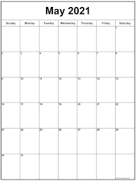 Download and print may calendars for 2021, 2022, 2023. May 2021 Vertical Calendar Portrait