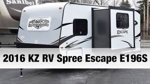 Ultra lightweight travel trailers built for affordable and economical fun! 2016 Kz Rv Spree Escape E196s Travel Trailer Youtube