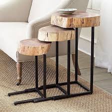 These Rural Themed Rustic Set Of Corner And Side Tables Is Simple And Easy Diy Project The Metal Base Has Been Pe Furniture Furniture Side Tables Coffee Table