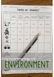 Biotic And Abiotic Factors Worksheet Pdf Stem Ecological Organization Formative Assessments Teaching Biomes Biology Lessons Teaching Science