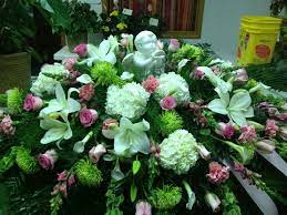 Pink Roses Bells Of Ireland Pink Snap Dragons Pink Carnations White Calla Lilies White Li Flower Arrangements Funeral Flower Arrangements Sympathy Flowers