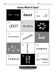 Here is a free printable sheet. Guess What It Says Worksheets Printables Scholastic Parents