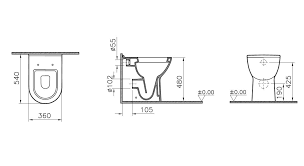 Comfort height toilets have seats that stand between 17 and 19 inches high. Vitra S50 Comfort Height Btw White Wc Pan With Toilet Seat