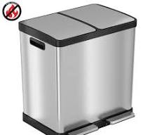Fire Rated Trash Receptacle/Recycle Bin, 16 Gallon Stainless Steel,  Rectangular with Plastic Liner, HL-HLSS16RFR