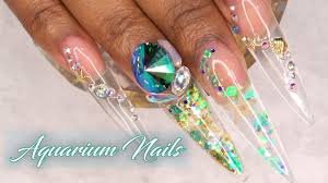 Clear Stiletto Aquarium Nails Longhairprettynails Aquarium Nails Acrylic Nails Stiletto Acrylic Nails