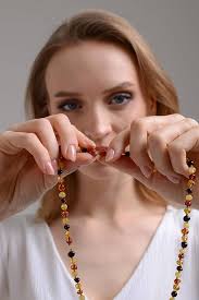 Multi Color Amber Necklace for Women
