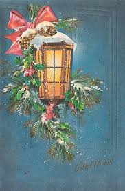 Christmas Illustration 1386 Vintage Christmas Cards Candle On Lamp Greeting Card For Sale By Tuscan Afternoon