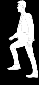 My approach would be to detect the stair with clever raycasts coming out of the charactercontroller's foot and setting some values that let the character float above the stairs. Man Walking Up Stairs Dwg Cad Free Dwg Cad Block Pimpmydrawing