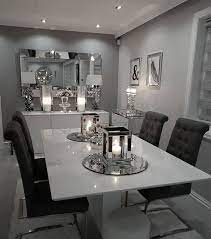 These modern dining room ideas will give you some thoughts on how to perk up your own one! Transitional Design Modern Furnishings Neutral Palette Cool Palette Upholstered Seating Silv Elegant Dining Room Minimalist Dining Room Modern Dining Room