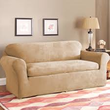 The reversible design gives you options to mix and match. Sure Fit Stretch Suede Sofa Cover 96 In X 37 In Camel Lowe S Canada