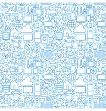 Thin Line Internet Things White Seamless Vector Image