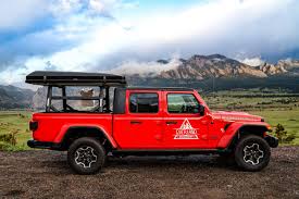The jeep gladiator with its pickup bed introduces a whole new level of utility and customizations possible. Jeep Gladiator Rubicon Camper Rental Overland Discovery