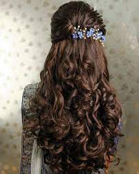 Just take your favorite floral hair accessories, make a messy puffy look and attach them neatly to the braid. Indian Bridal Hairstyles For Sangeet K4 Fashion Open Hairstyles Front Hair Styles Indian Bridal Hairstyles