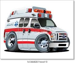 Vector Cartoon Ambulance Car Art Print From Freeart Com Car Cartoon Ambulance Car Artwork