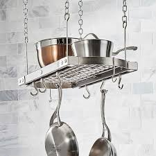 Pot racks are perfect for hanging up your pots and pans, and clearing out some space from a kitchen cabinet, for more cooking tools, or food. Pot Racks Hanging Wall Mounted Stand Crate And Barrel