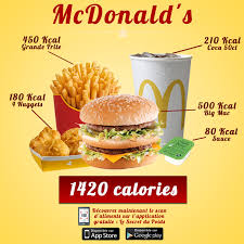Calories Dans Un Menu Mcdonald S Big Mac Frite Et Soda Par Le Secret Du Poids Calories Des Aliments Alimentation Compteur De Calories