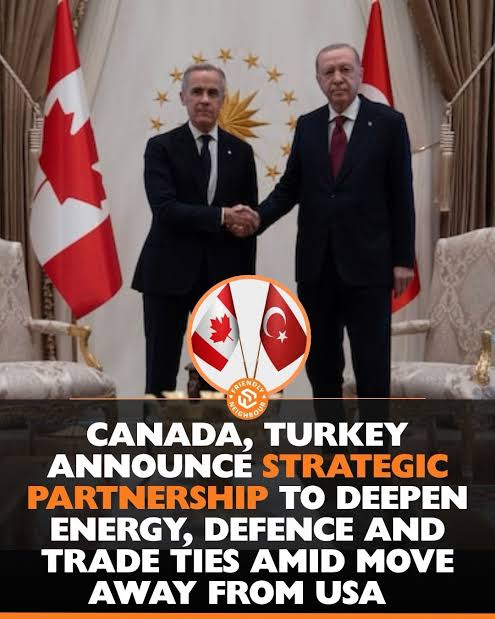 Good move by PM Carney or No?! 🤔👇 🇨🇦🤝🇹🇷 Prime Minister Mark Carney  has announced a strategic partnership with Turkey to deepen co-operation in  defence, energy, and joint ventures with the nation