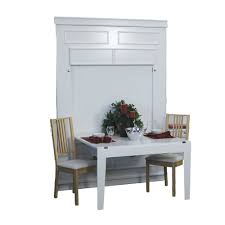 You don't have to store the extension leaves in separate places, because the extension leaves simply fold in together with the table. Barrington Table Bed Table Murphy Bed Wall Bed With Table