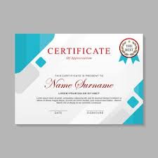Modern Certificate Template Design With Turquoise And White Color Certificate Templates Template Design Certificate Layout