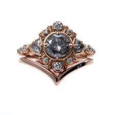 Galaxy Diamond Bohemian Engagement Ring With Diamond Trillions Bohemian Engagement Ring Engagement Rings Tiny Diamond
