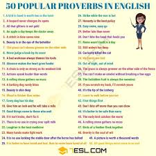 What Is A Proverb 50 Popular Proverbs In English With Meaning Examples 7esl Proverbs English English Proverbs With Meanings Popular Proverbs