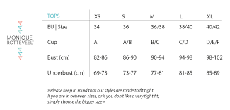 Size Guide Monique Rotteveel Sustainable Active Wear