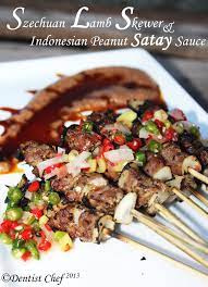 Saté babi is pork, saté ajam is chicken, and saté kambing is goat. Szechuan Style Lamb Skewer With Indonesian Peanut Satay Sauce Resep Sate Kambing Sichuan Bumbu Kacang Dentist Chef