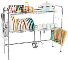 Check spelling or type a new query. Nex 2 Tier Drying Rack For Kitchen Over Sink Dish Drying Rack Stainless Steel Non Slip Stable Dish Dryer Length Adjustable Silver Sink Size 33 Inch Buy Online In India At Desertcart In Productid