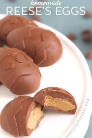 Reese S Chocolate Peanut Butter Egg Recipe Fabulessly Frugal Recipe Peanut Butter Eggs Recipe Peanut Butter Eggs Easter Desserts Recipes