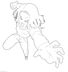 Trunks del futuro dragon ball super. Dragon Ball Super Android 17 Lineart By Victormontecinos On Deviantart