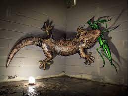 Lukisan hewan 3d di tembok. Keren Banget Seni Grafiti 3d Ini Seperti Keluar Dari Tembok