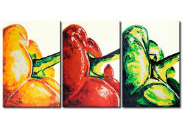 Bild Auf Leinwand Drei Paprika Bilder Leinwand Leinwand Fotoleinwand