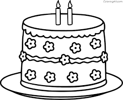 Sketch lightly at first so that it's easy to erase if you make a mistake. Simple 2nd Birthday Cake Coloring Page Coloringall