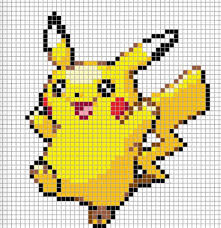A Pikachu Grid Pixel Art Grid Pixel Art Pokemon Pixel Art
