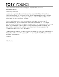 Best General Maintenance Technician Cover Letter Examples Livecareer