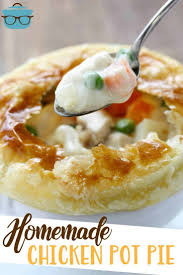 Homemade Chicken Pot Pie Has The Most Delicious Homemade Creamy Filling With An Easy Puff Past Homemade Chicken Pot Pie Chicken Pot Pie Recipes Chicken Pot Pie