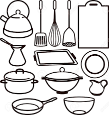 Kitchen tools clipart black and white. Cooking Utensils Clipart Black And White