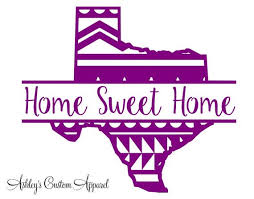 Texas Decal Home Sweet Home Custom Decal Vinyl Car Etsy Custom Decals Print Decals Texas Stickers