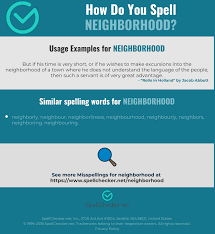 Seal the bottle with a tape or lid but tightly. Correct Spelling For Neighborhood Infographic Spellchecker Net