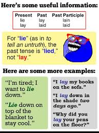 Lay Vs Lie Chart Good Tips Especially For Esl Nursing