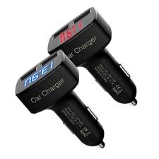 Universal Dual 3 1a Usb Car Charger Adapter With Led Display Voltage Current Temperature For Smart Phone Gps Mp3 E Charger Car Car Usb Charger
