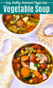 Easy Vegetable Soup Recipe Easy Vegetable Soup Vegetable Soup Recipes Homemade Veggie Soup