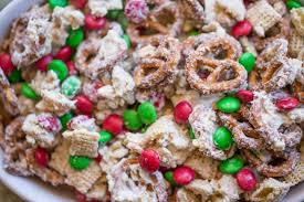 Pour over dry mix and toss to coat. Christmas White Chocolate Trash Snack Mix Dinner Then Dessert