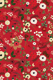 Colorful Fabrics Digitally Printed By Spoonflower Vintage Christmas Floral Red Floral Wallpaper Hd Flower Wallpaper Christmas Wallpaper