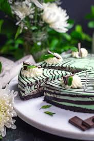 No Bake Mint Chocolate Zebra Cheesecake Host The Toast Recipe Mint Chocolate Desserts Mint Cheesecake