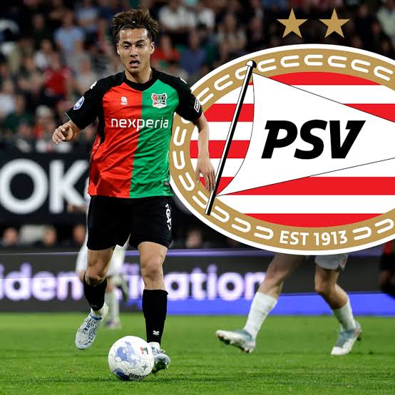 Soccernews meldt vertrek Kodai Sano van NEC naar PSV; NEC uit onvrede (NEC)