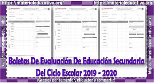 Para ello, es necesario saber la curp del alumno y presionar 'consultar'. Boletas De Evaluacion De Educacion Secundaria Del Ciclo Escolar 2019 2020 Material Educativo